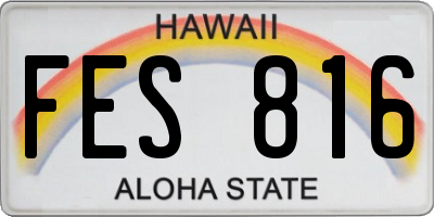 HI license plate FES816