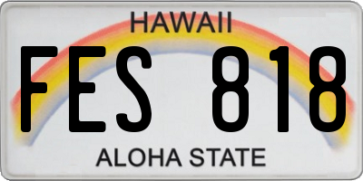 HI license plate FES818