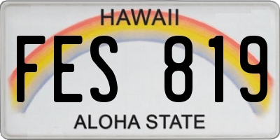 HI license plate FES819