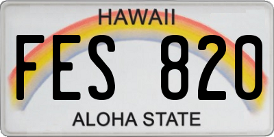 HI license plate FES820