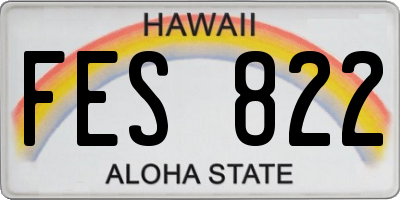 HI license plate FES822