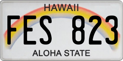 HI license plate FES823