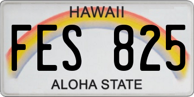 HI license plate FES825