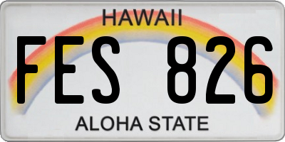 HI license plate FES826