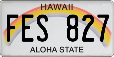 HI license plate FES827