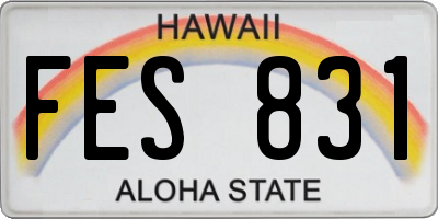 HI license plate FES831