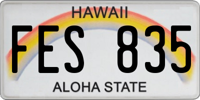 HI license plate FES835