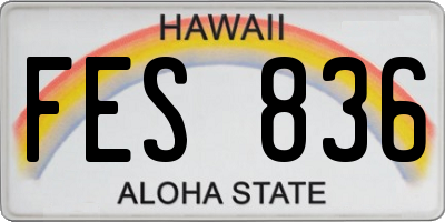 HI license plate FES836