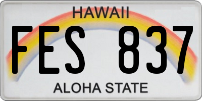 HI license plate FES837