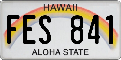 HI license plate FES841