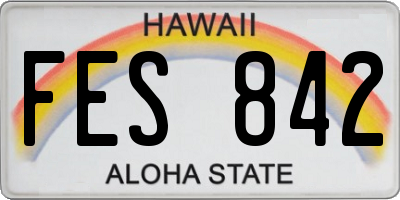 HI license plate FES842