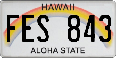 HI license plate FES843