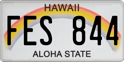 HI license plate FES844