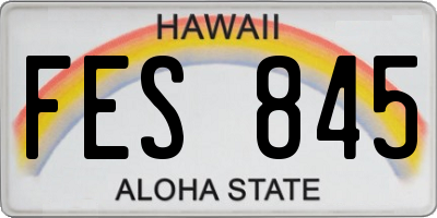 HI license plate FES845