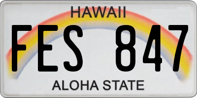 HI license plate FES847