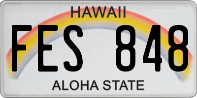 HI license plate FES848