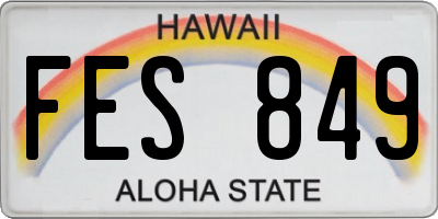 HI license plate FES849