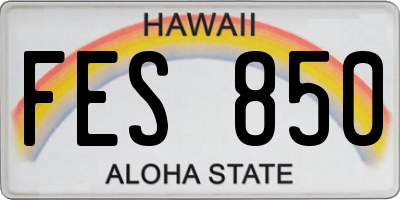 HI license plate FES850