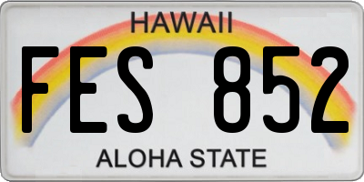 HI license plate FES852