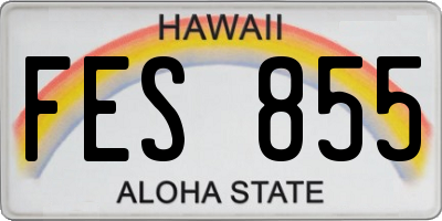 HI license plate FES855
