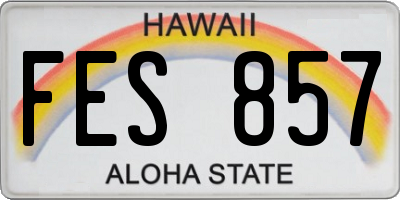 HI license plate FES857