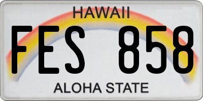HI license plate FES858