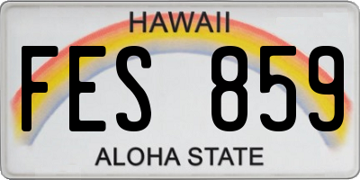 HI license plate FES859