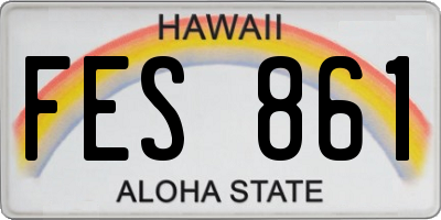 HI license plate FES861