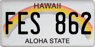 HI license plate FES862