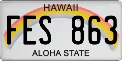 HI license plate FES863