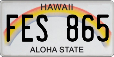 HI license plate FES865
