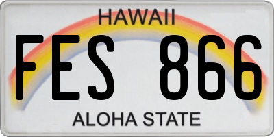 HI license plate FES866