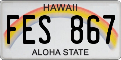 HI license plate FES867