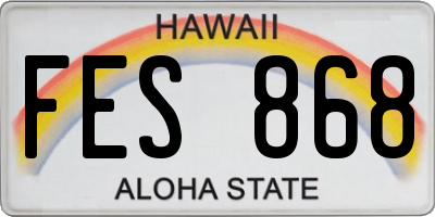 HI license plate FES868