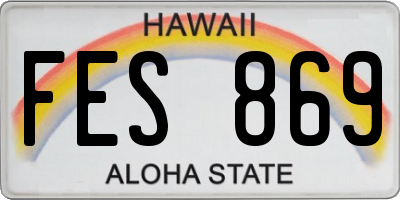 HI license plate FES869