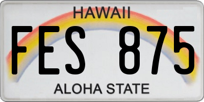 HI license plate FES875