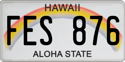 HI license plate FES876