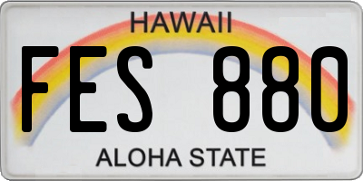 HI license plate FES880