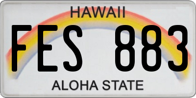 HI license plate FES883