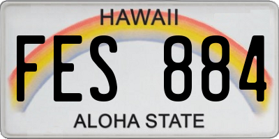 HI license plate FES884