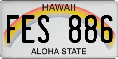HI license plate FES886