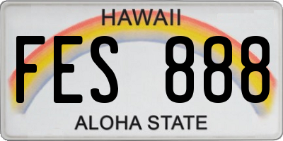 HI license plate FES888
