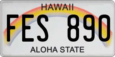 HI license plate FES890