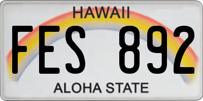 HI license plate FES892