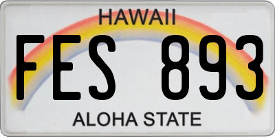 HI license plate FES893