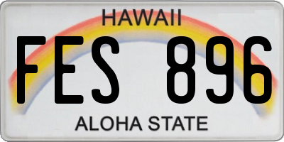 HI license plate FES896
