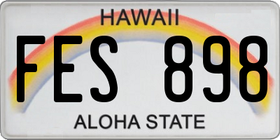 HI license plate FES898
