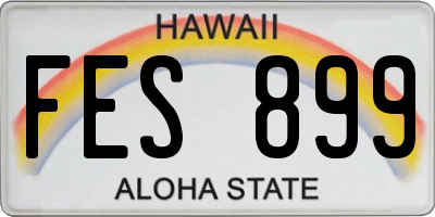 HI license plate FES899