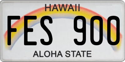 HI license plate FES900