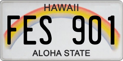 HI license plate FES901